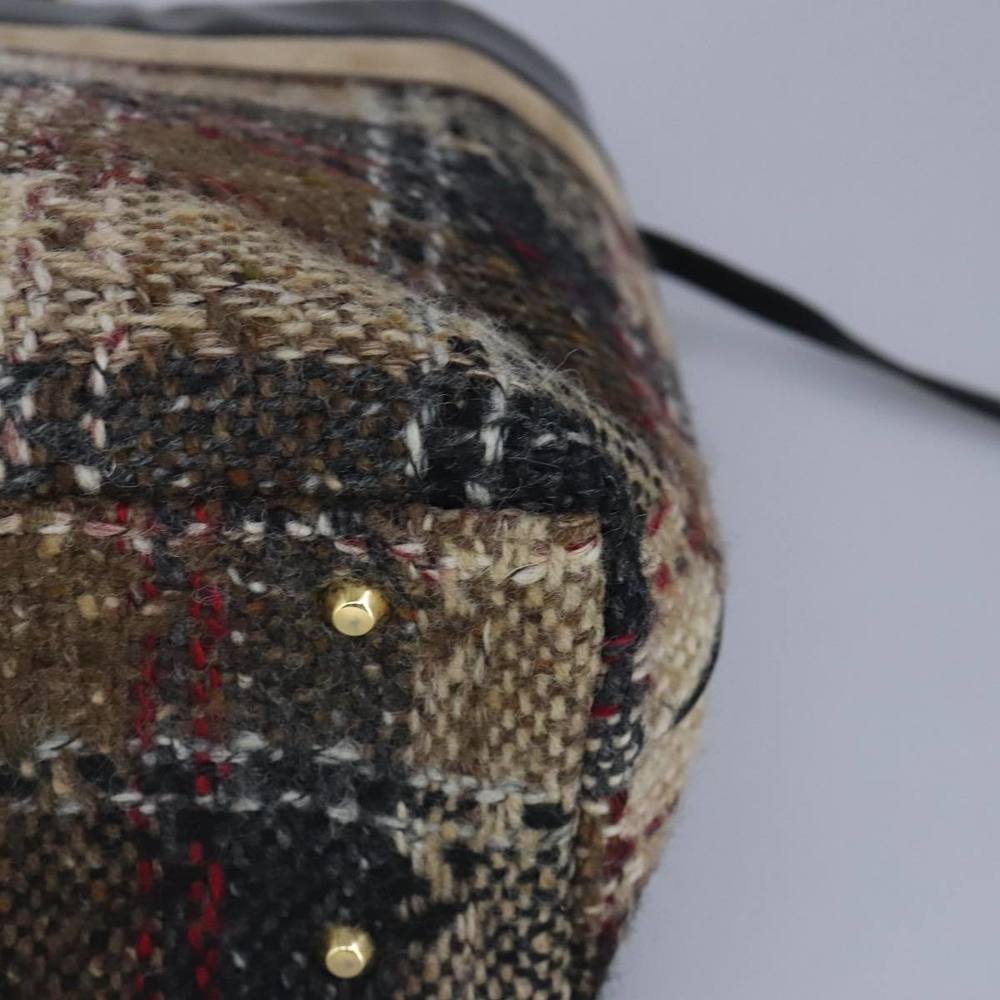 BURBERRY Hand Bag Wool Beige Gold Auth bs19268 - Picture 11 of 16